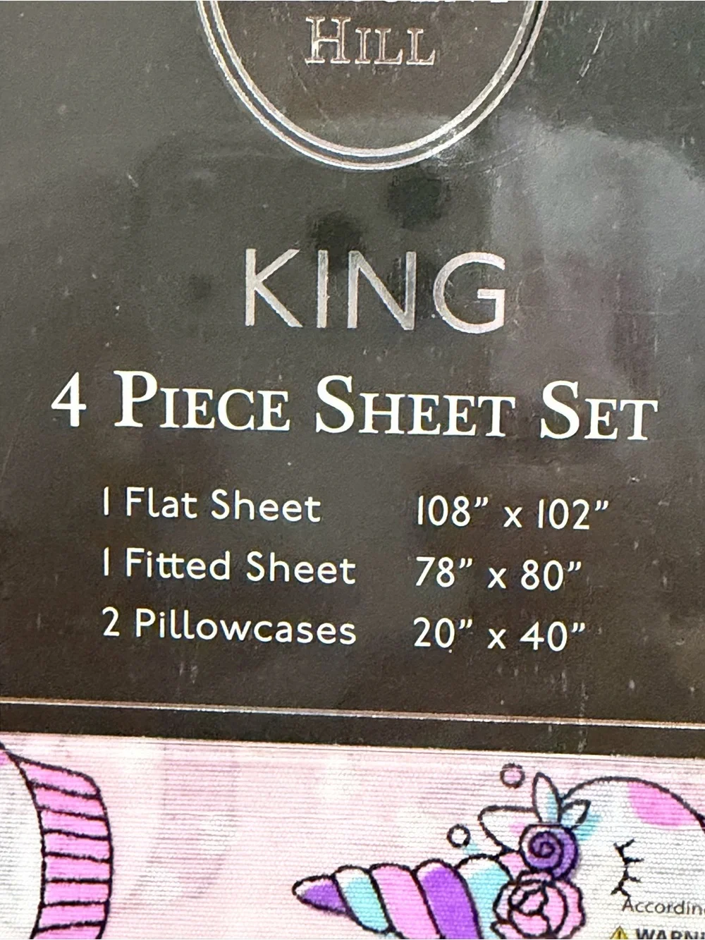 Pink Unicorn Cupcake King Sheet Set - 4 Piece